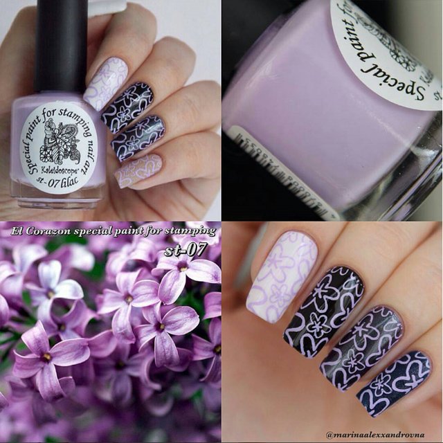 EL Corazon Kaleidoscope Special paint for stamping nail art №st-07 lilac