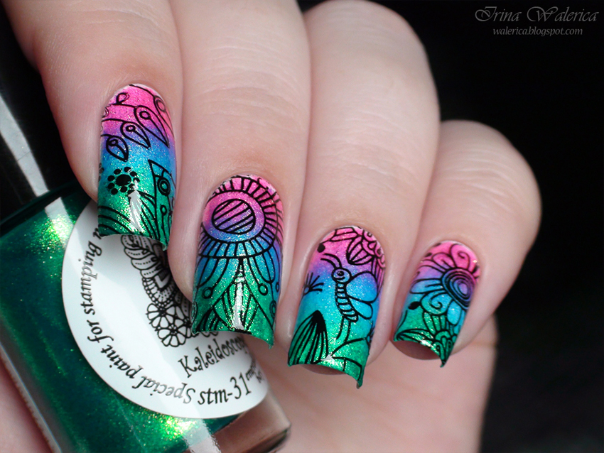 градиентный маникюр, как сделать градиентный маникюр в домашних условиях, Gradient Manicure, градиентный маникюр видео, художній манікюр фото