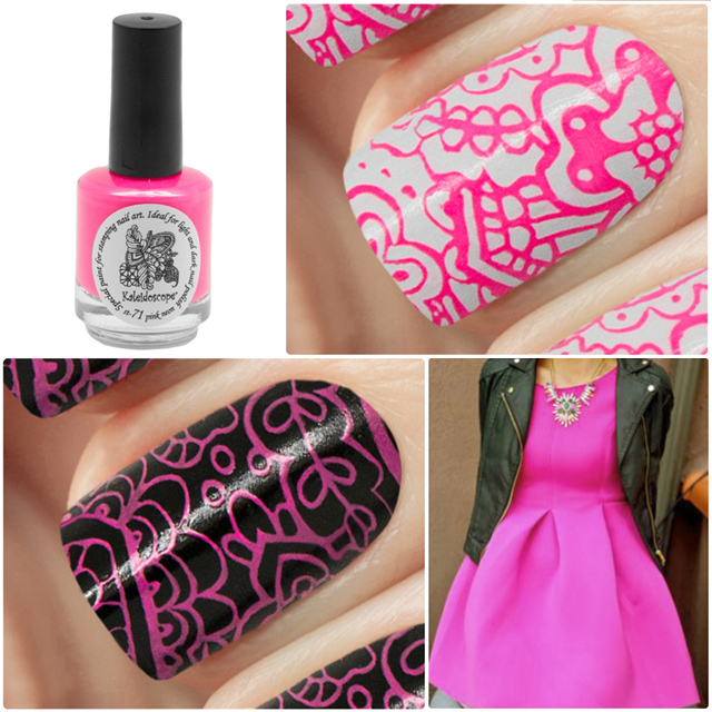 краска для стемпинга, Special paint for stamping nail art №st-71 pink neon