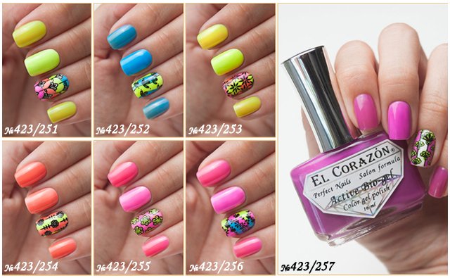 EL Corazon Active Bio-gel Color gel polish Jelly neon №423/251