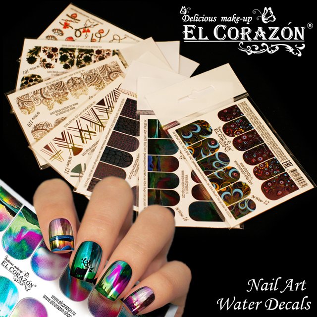 слайдер дизайн для ногтей, слайдер дизайн купить, слайдер дизайн фото, слайдер дизайн для ногтей купить оптом Украина, Эль Коразон слайдеры для ногтей, слайдеры для ногтей, EL Corazon слайдеры для ногтей