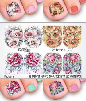 EL Corazon слайдер-дизайны для педикюра Wow-p-705, Эль Коразон слайдеры для ногтей